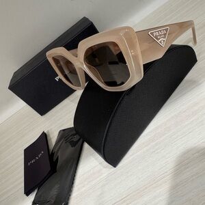 Brand New and Authentic Prada 14Z Opal Natural Beige Sunglasses